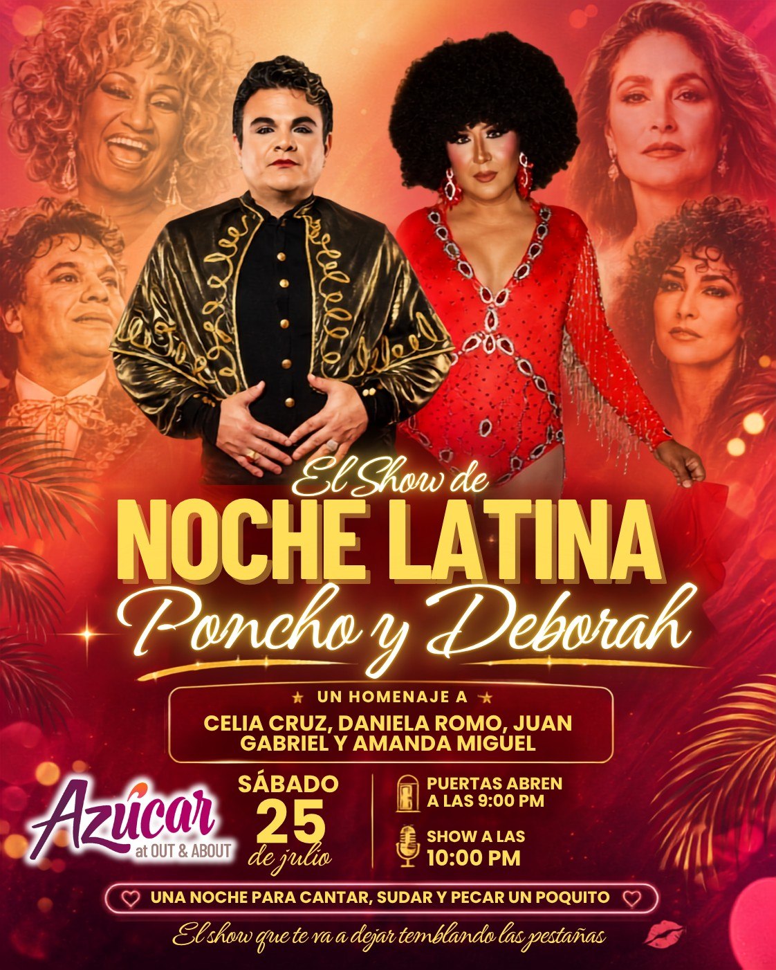 Noche Latina: EL SHOW DE PONCHO Y DEBORAH flyer — Azúcar, Pasco WA