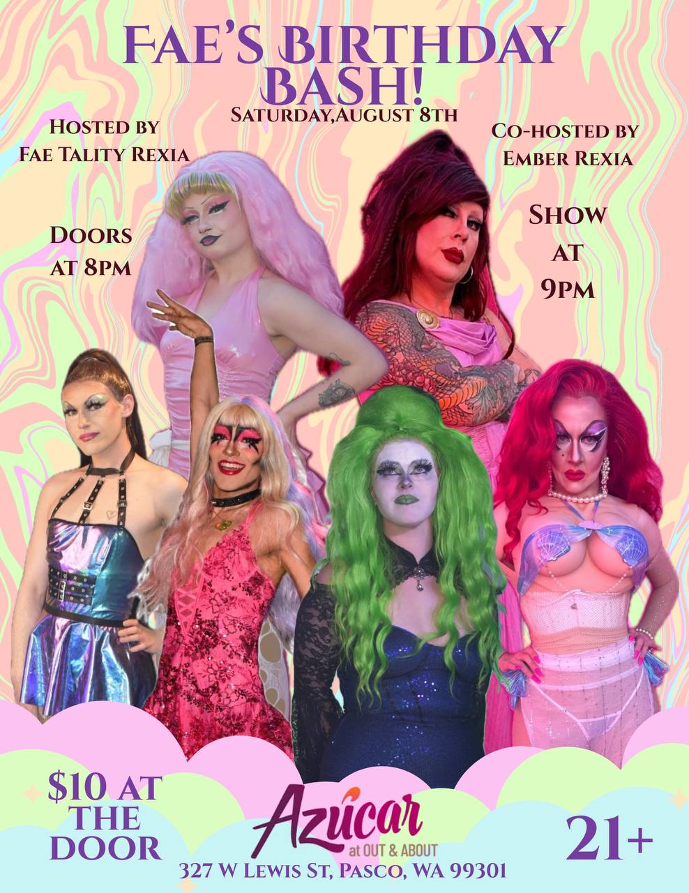 Faetalitys birthday show flyer — Azúcar, Pasco WA