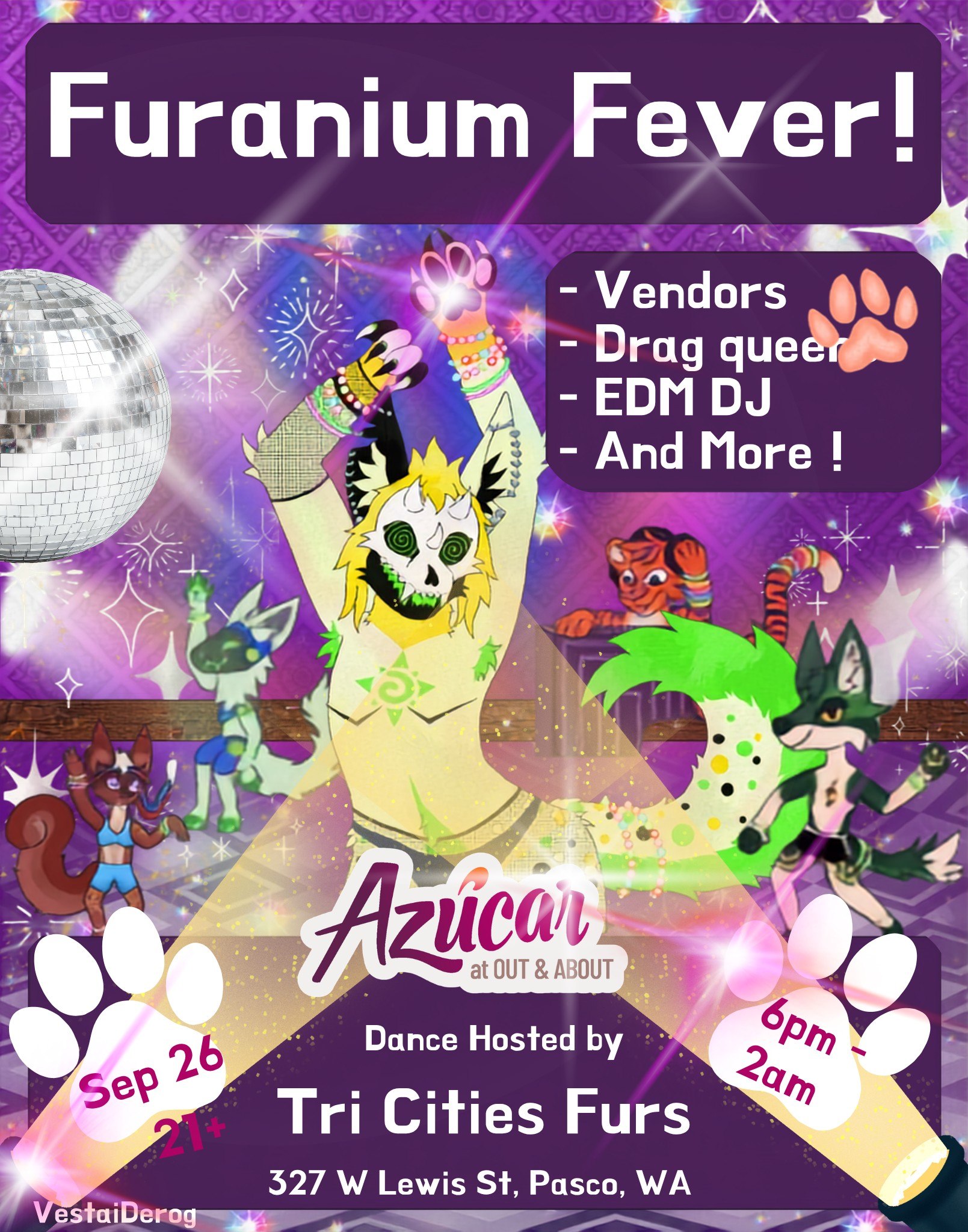 Furanium Fever flyer — Azúcar, Pasco WA
