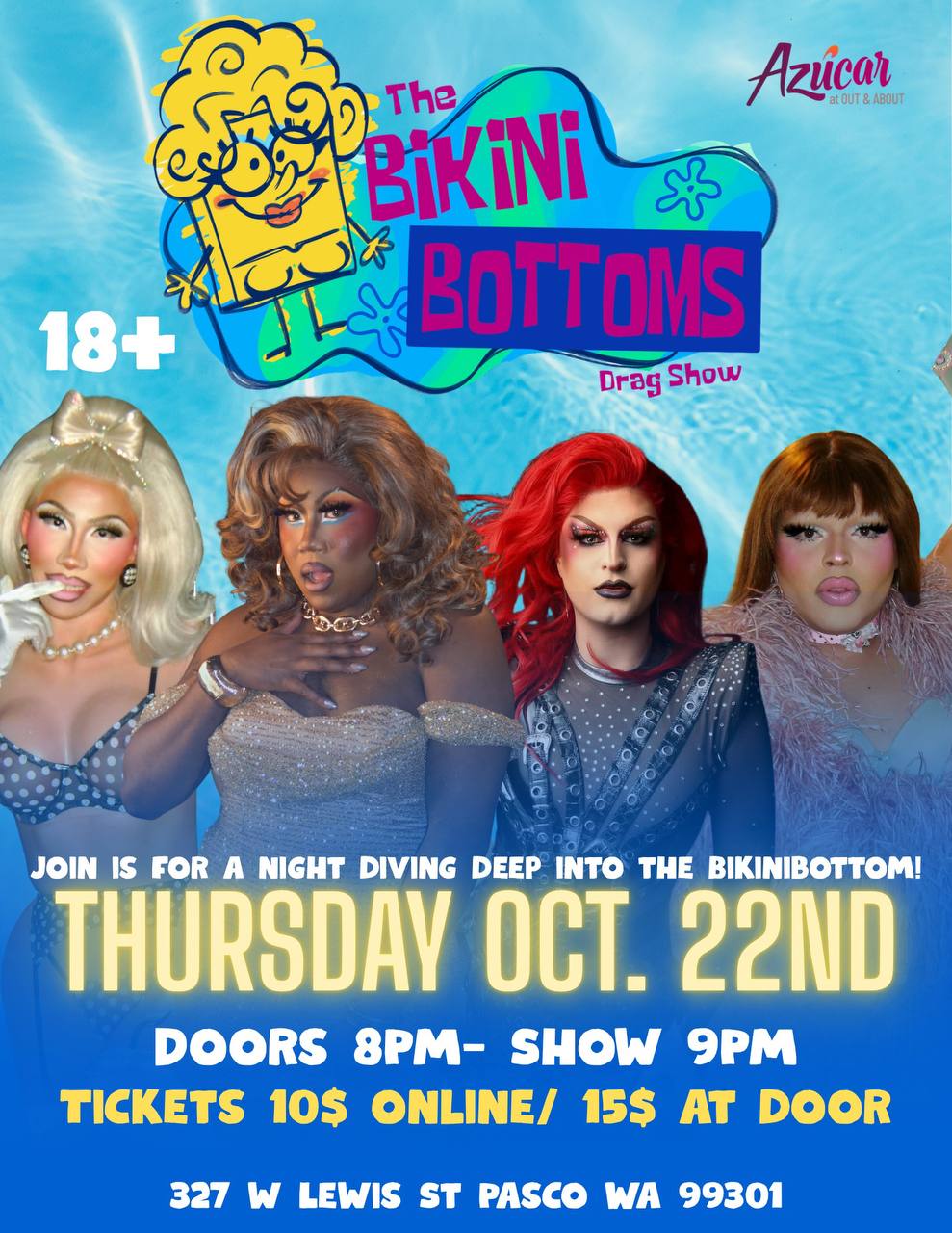 The Bikini Bottoms flyer — Azúcar, Pasco WA