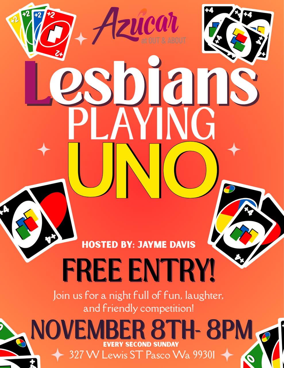 Lesbians Playing Uno flyer
